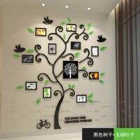 มาใหม่ Happy Tree กรอบรูปอะคริลิคสติ๊กเกอร์ติดผนัง3D DIY Art Wall Decor ห้องนั่งเล่น Entranceway Home Photos Decoration