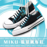 MIKU รองเท้าผ้าใบอะนิเมะ รองเท้าผ้าใบทรงเตี้ยสองมิติ 、 รองเท้าสเก็ตบอร์ด