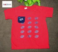 CADEAU เสื้อยืดเด็ก ผู้ชายสีแดง ตัดป้าย Size 6M (เดือน)  1ปี กับ 5ปี