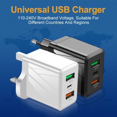 2 Ports QC 3.0 PD25W EU US UK Plug Adapter Travel Wall Charging 45W USB Charger Fast Charge For iPhone Samsung Xiaomi Phones Wall Chargers