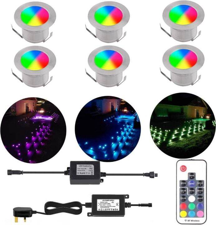 [257] YZGWZLD Weatherproof RGB Color Decking Stairs Lights Mains