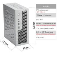 A09 3.8L ITX Chassis A4 HTPC Portable Computer PC Support PCIe 2.5 SSD Drive Mini IPC Flex PSU Case