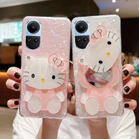 เคสใหม่มันวาวสำหรับ OPPO Reno 10 5G เคสนิ่มซิลิโคนใส Oppo Reno 10 / Reno 10 Pro/reno 10 Pro + 5G ฝาหลังกันกระแทก10Pro Plus พร้อมด้วยกระจกแต่งหน้าน่ารัก