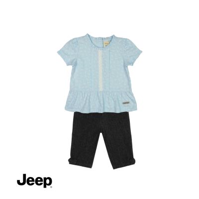 Jeep BABY GIRL 2-IN-1 เสื้อเบลาส์ แขนสั้น และชุดขายาว สําหรับเด็กผู้หญิง 772242-770125 br