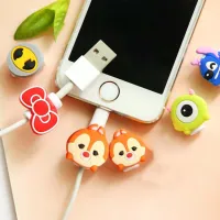 EESPORT มีสีสัน10ชิ้นสายข้อมูลเคเบิลชาร์จ USB ซูเปอร์ผู้ชายเคสป้องกันสายเคสโทรศัพท์กันกระแทกที่ใส่สายข้อมูลที่เก็บสายคลิปลวดกัดสายตัวป้องกันสายไฟที่ม้วนสายเคเบิลป้องกัน