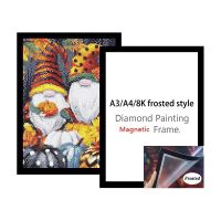 A3/A4/8K DIY Diamond Painting Magnetic Frame Frosted Picture File Display Sticker Home Living Room Photo Magnets Photo Frame