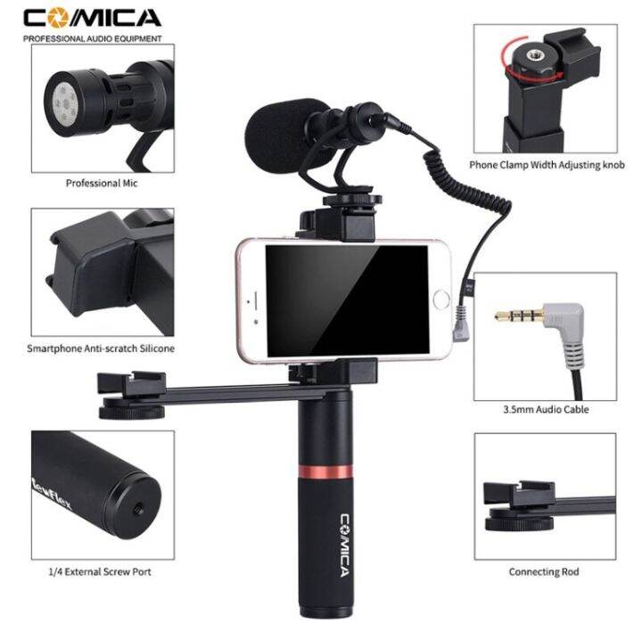 comica-cvm-vm10-k4-full-metal-mini-compact-on-camera-cardioid-directional-shotgun-video-microphone-kit-รับประกันศูนย-1ปี