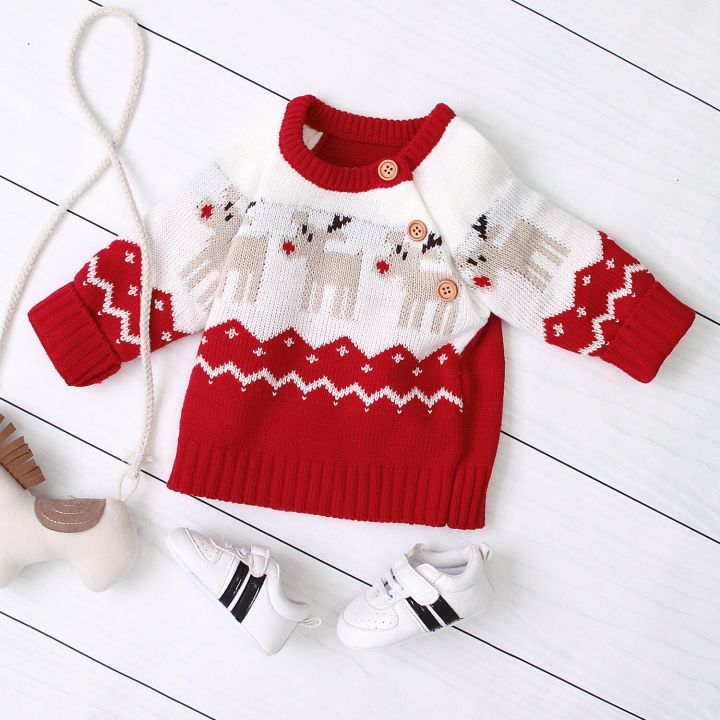 christmas-children-girls-boy-knitted-cartoon-sweater-round-neck-long-sleeve-loose-sweater-with-elk-pattern-for-spring-and-winter