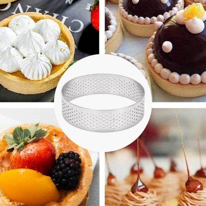 10pcs-circular-tart-rings-with-holes-stainless-steel-fruit-pie-quiches-cake-mousse-mold-kitchen-baking-mould