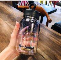 ✜ 550ml Big Capacity Glass Water Drinking Bottles Durable Bottle For Girls Colorful School Office Travel Mug Coffee Tea Cup