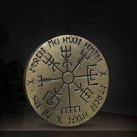 Nordic ไวกิ้งเหรียญ Vegvisir Guidepost เข็มทิศคอลเลกชันเหรียญที่ระลึก Talisman ของที่ระลึกของขวัญงานฝีมือตกแต่งบ้านเครื่องประดับ-SYU STORE