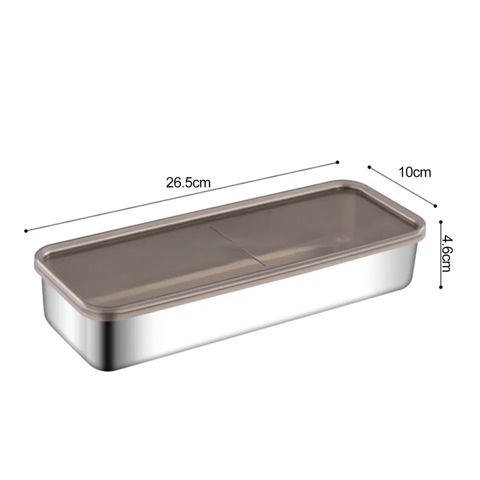 Stainless Steel Cheese Container Elevated Base Fridge Deli Meat