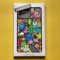 Casetify X JON BURGERMAN เคสโทรศัพท์มือถือ PC แข็ง ปิดด้านหลัง ลายลิตเติ้ลมอนสเตอร์ สีเงิน สําหรับ Apple IPhone 14 Pro Max 14 Plus 11 12 Pro 12 13 Pro Max Mini 6 7 8 Plus SE2020 X XS Max XR