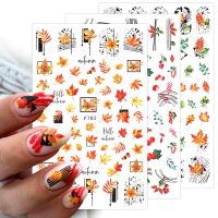 【YF】✇▥  1pcs Leaves Stickers Lines Sticker Gold Decals Sliders Decoration Adhesive Manicures