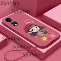 For เคสโทรศัพท์ OPPO Reno 8T 5G เสื้อโค้ทสาว Softshell ขอบตรง