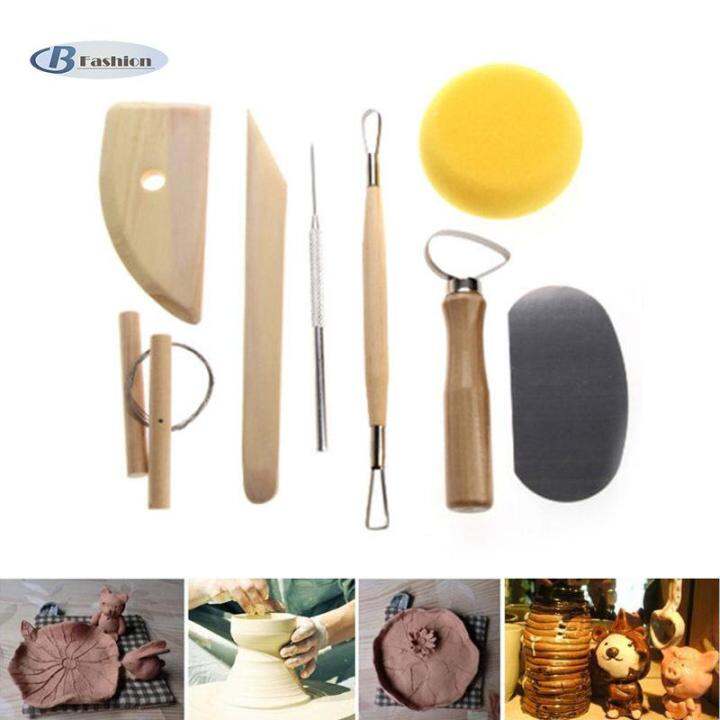 BF 8 Pcs Pottery Tools Set Clay Sculpting Modeling Carving Ceramics