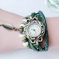 （A Decent035）Hot2022ผู้หญิง ChildrenLeatherwinding BraceletPendant WatchWristWomen Piec