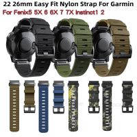 สายผ้าไนลอนลายพราง Garmin 22 26มม. สำหรับ Fenix5x พลัส/6X/6X โปร/7X สายนาฬิกาข้อมือเร็วสำหรับ Fenix5 6 7สายรัดข้อมือได้ง่าย