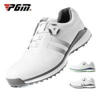 PGM Mens Golf Shoes Mens Waterproof Skid-proof TPU Sneakers Knob Sport Casual Wear Microfiber Leather XZ172 White