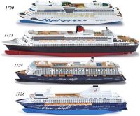 เยอรมัน Shiga Siku ของเล่น 1720/3/4/6 Queen Mary luxury cruise Passenger ship จำลองรุ่น