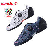 Santic รองเท้าไม่มีสตั๊ดรองเท้าปั่นจักรยานผู้หญิง MTB ยางรองพื้น Sepatu Road Bike ระบายอากาศรองเท้าจักรยานกีฬา LS22035