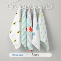 ┅☏☽ 5 Pcs/set Baby Face Towel Four-layer Gauze Cotton Small Square Towel Saliva Towel Soft Absorbent Gauze Washcloth