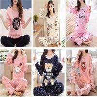 ☢۞ Ladies Pyjamas Set sleeve Perempuan Baju Tidur