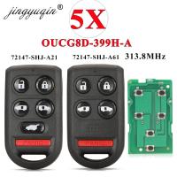 Sandi jingzwiin 5pcs รีโมทกุญแจรถ FOB 56ปุ่ม313.8MHz สำหรับ Honda Odyssey EX EXL Tour 2005-2010 72147-SHJ-A21 OUCG8D-399H-AA61