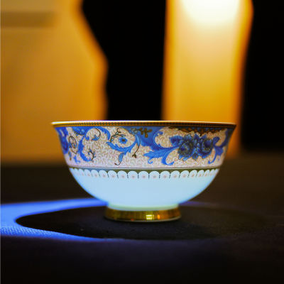 Bone China Bowl Tableware Set European Ceramics Tall Bowl Single Large Rice Bowl Porcelain Enamel