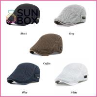 SUN BOX ง่ายๆ แฟชั่นสำหรับผู้หญิง พักผ่อนยามว่าง ระบายอากาศได้ระบายอากาศ หมวกเบเร่ต์ หมวกเบเร่ต์เด็กส่งหนังสือพิมพ์ หมวกไอวี่ ตาข่ายแบบตาข่าย