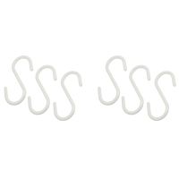 6 Pcs White Plastic S Shaped Hanging Hooks Scarf Apparel Hangers