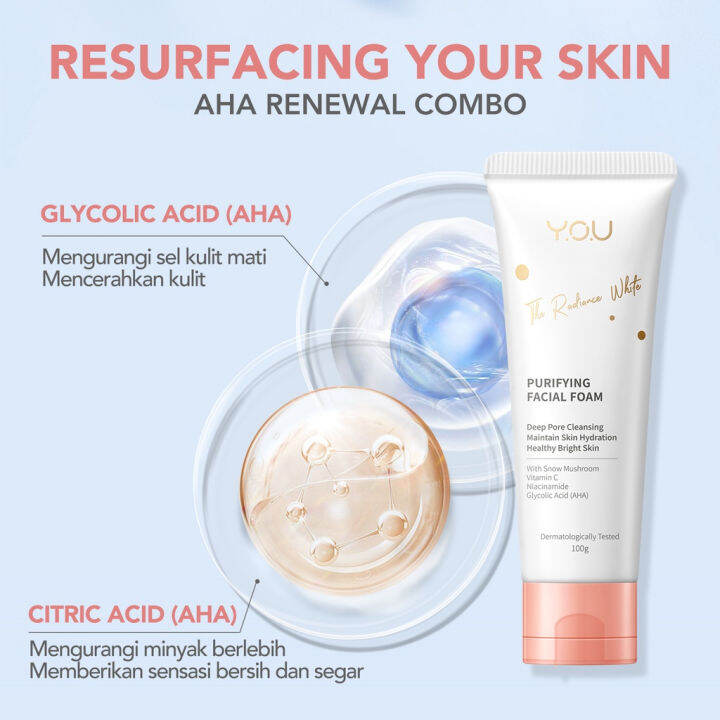 YOU Radiance White Purifying Facial Foam, Facial Wash Dengan