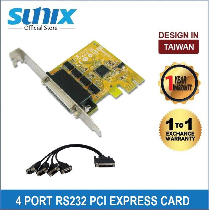 RS232 Serial PCI Express Card, 4 ports (Sunix SER6456A) Lazada