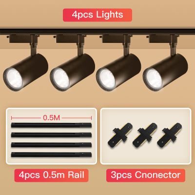 Full Set Led Track Light 220v Spot Lights COB Track Lamp 12W 20W 30W 40W Aluminum Track Lighting Rail Spot Led For Kitchen Store