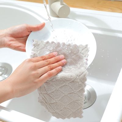 【wholesale】1pc Super Absorbent Microfiber kitchen dish Cloth tableware Household dishcloth Cleaning Towel kitchen tag