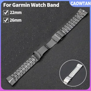 Garmin 22mm 26mm Quick Fit Titanium Metal Watch Band Bracelet For Fenix 7X  7 6X Pro 5X Plus/ Instinct/Epix Strap Wristband