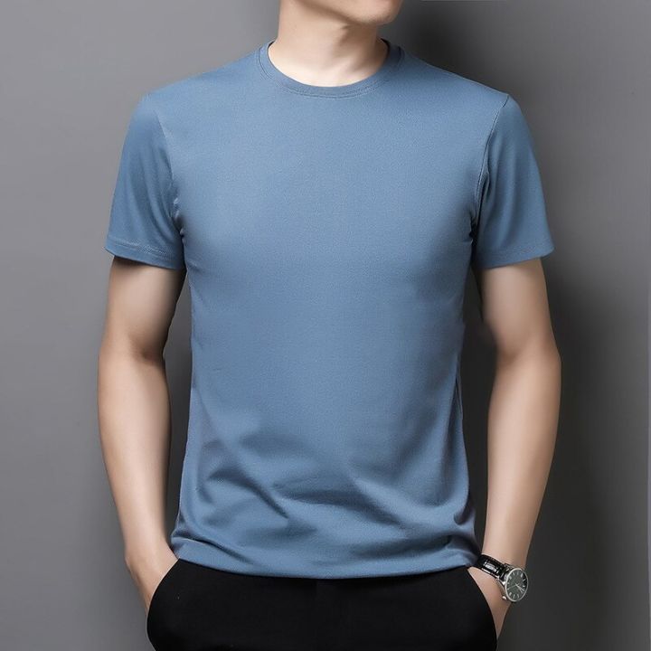 hot11-browon-new-arrival-t-shirts-men-fashion-summer-o-neck-collar-solid-men-tees-tops-cal-regular-fit-short-sleeve-men-clothing