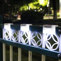 4Pcs Path Stair LED Solar Lights IP65 Waterproof Outdoor Garden Yard Fence Wall Lawn Landscape Lamp Staircase Night Light Drop