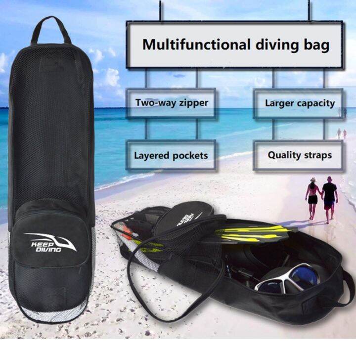 keep-diving-mesh-pouch-breathable-storage-sack-outdoor-diving-snorkeling-fins-footwear-diving-bag-scuba-gear