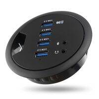 ◘✢ Ecosin2 USB Hubs usb hub 3.0 Mount In Desk 4-Port USB 3.0 HUB Adapter and External Stereo Sound Adapter Combo Nov5