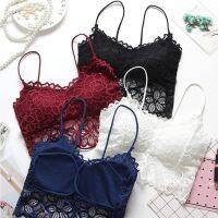 Lsans ซ♞♨▪2020ข้อต่อยืด Bralette ชุดชั้นในเซ็กซี่บราชั้นในทำไร้สายหญิงขนาดฟรีไซส์บราสีแดงสีดำสีขาว