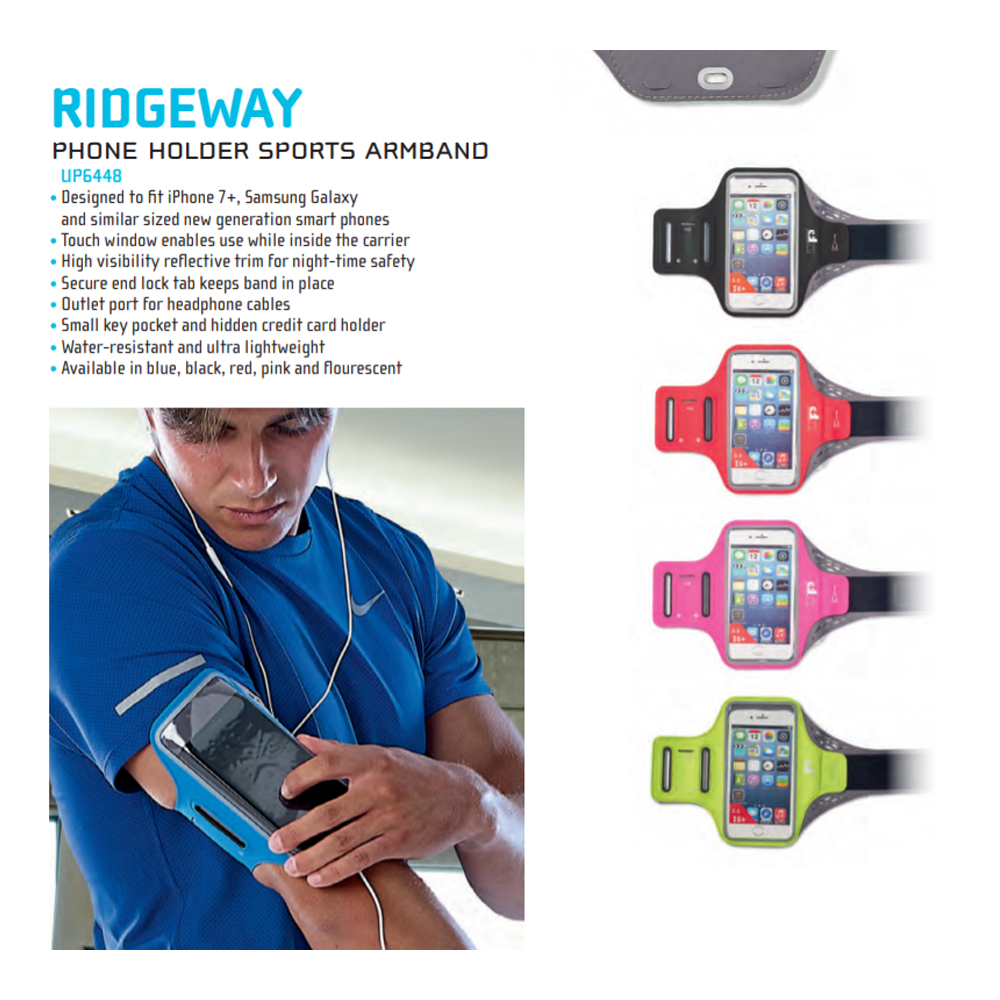 Ultimate Performance Ridgeway Running Fitness Armband Phone Holder-Black/Yellow 