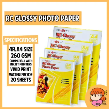 20 Sheets 4x6 High Quality Glossy 4R Photo Paper 200gsm for Inkjet  Printers Dropship