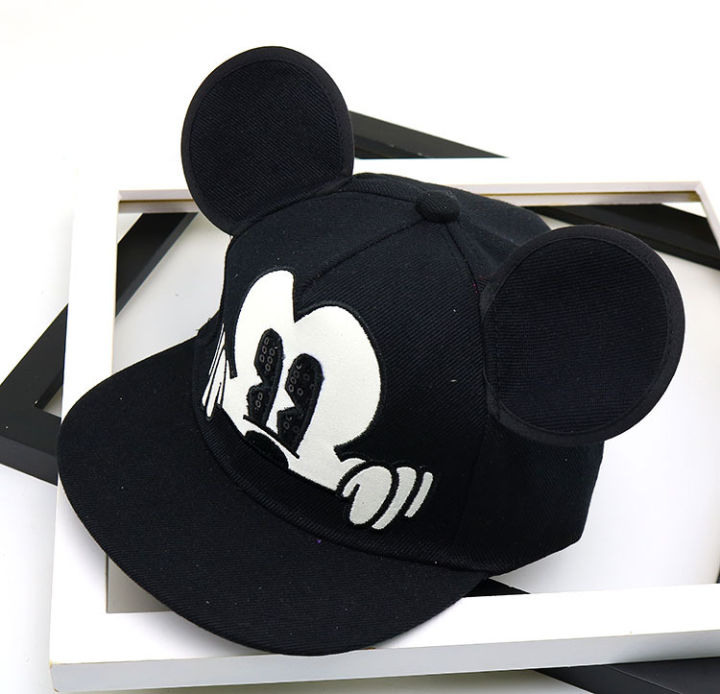 ในสต็อก-mickeys-เด็กเด็กสาวฝ้าย-snapback-หมวกหมวกเบสบอลน่ารักการ์ตูนตาข่ายหมวกอินเทรนด์ฮิปฮอป