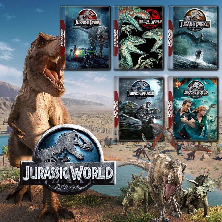 หนัง DVD ออก ใหม่ Jurassic Park 1-2-3 and Jurassic World 1-3 DVD Master ...