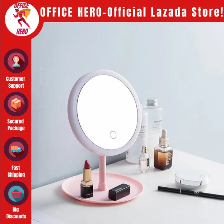 Office Hero LED Mirror Vanity Mirror LED Makeup Mirror Rechargeable