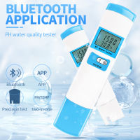 Bluetooth 5 in 1 เครื่องทดสอบคุณภาพน้ํา TDS / EC / S.G / ความเค็ม / เครื่องตรวจจับ PH Meter อุณหภูมิ