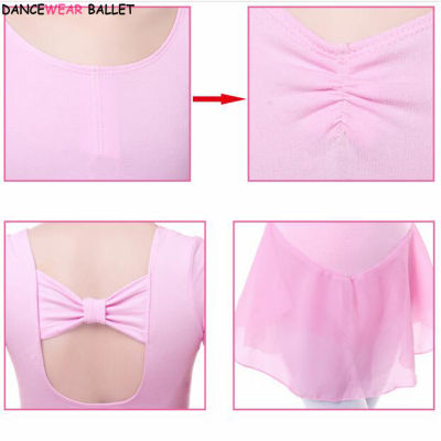 Girls Ballet Dress Gymnastics Leotard Long Sleeve Kids Child Pink Ballet Clothing Dance Wear With Chiffon Skirts For Girls