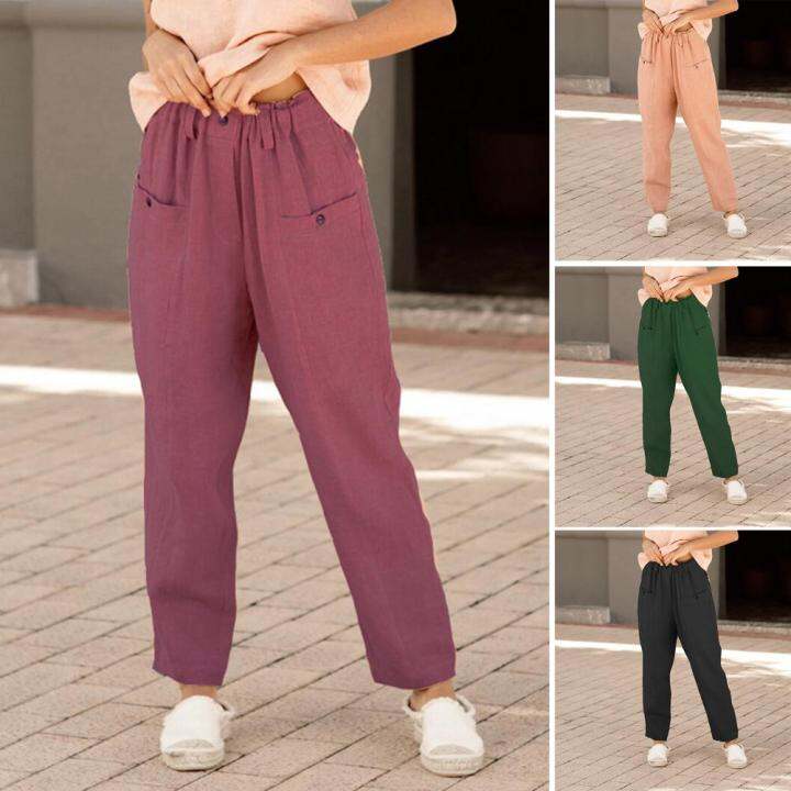 breathable-classic-button-big-pockets-casual-long-pants-buttons-fly-lady-slacks-mid-rise-female-clothing