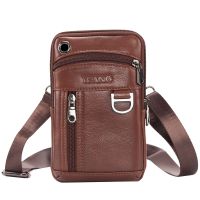YIANG Mens Belt Bag Bag Mini Shoulder Bag Waterproof Black Wallet Multifunctional Shoulder Messenger Bag